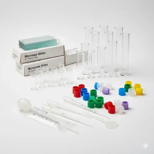 0.1mL 8-Strip Tubes, Low Profile, with Separate 8-Strip Clear Flat Caps, Natural